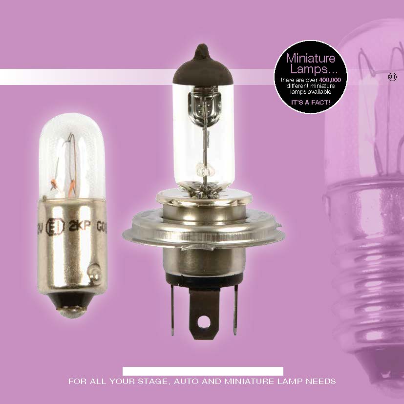 Stage, Auto and Miniature lamps available from City Lighting Chelmsford